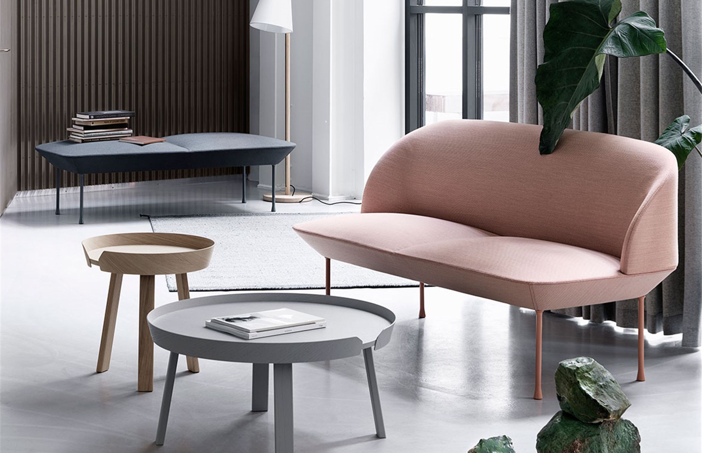 The Around coffee table in two sizes, designed by Thomas Bentzen for MUUTO.