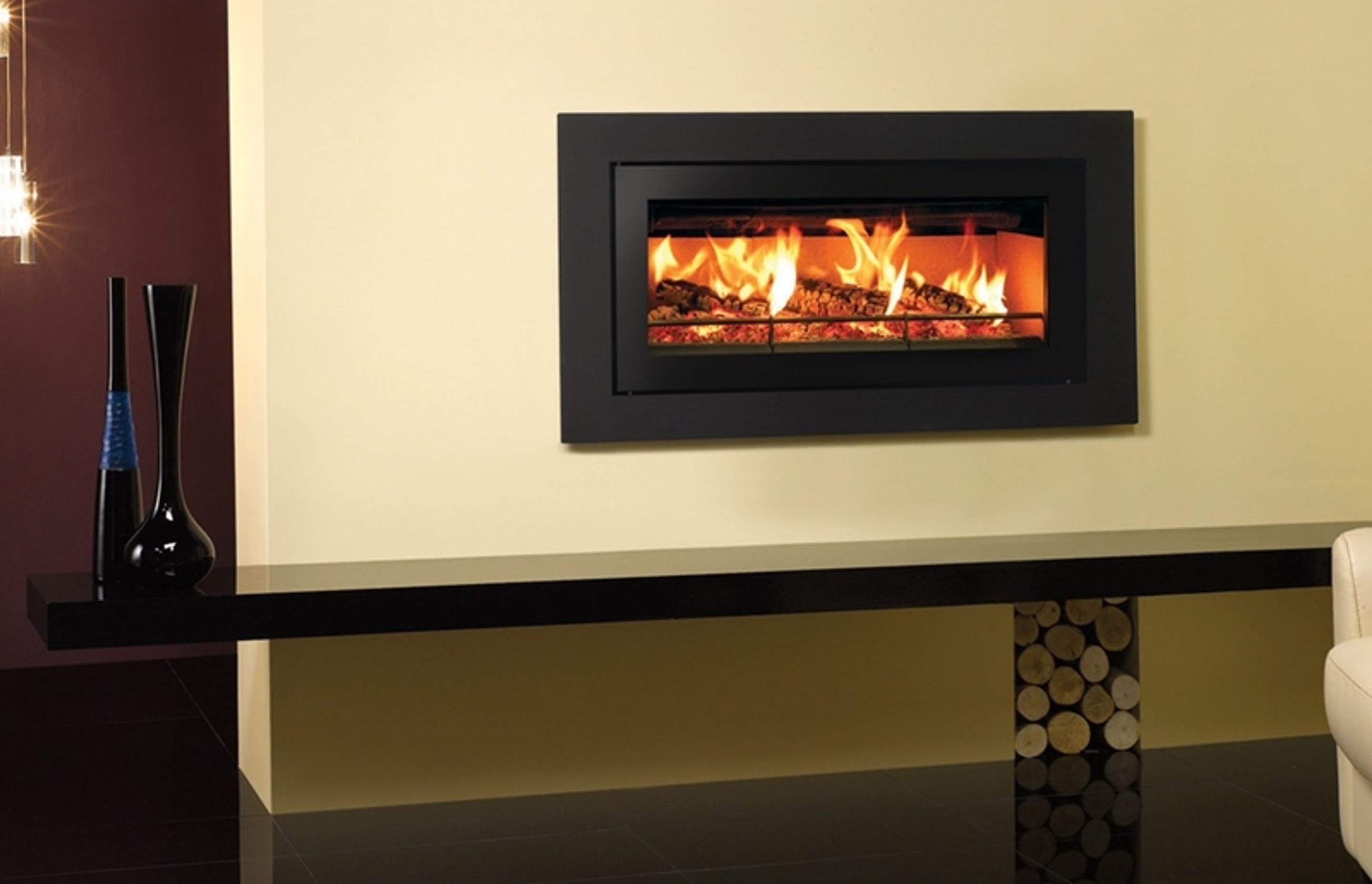 The Stovax Studio 2 fireplace works well as part of the Side by Side setup.