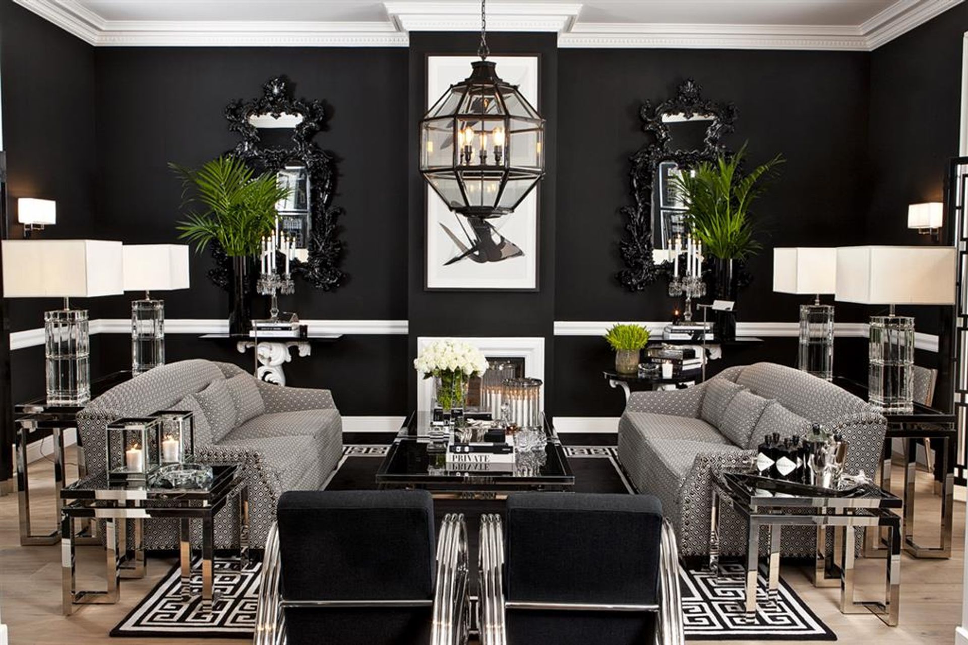 The centrepiece of this room is the Eichholtz Owen  lantern.