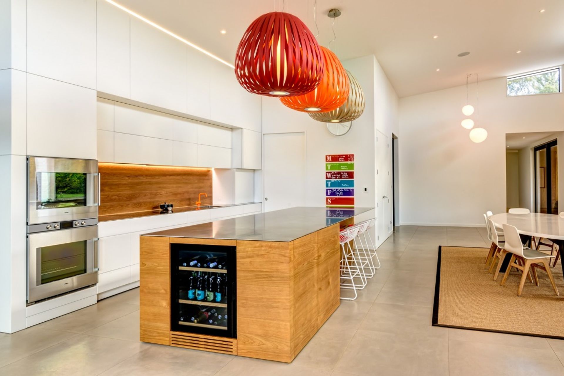 A combination of stainless steel and timber makes a great visual statement; by Living Design