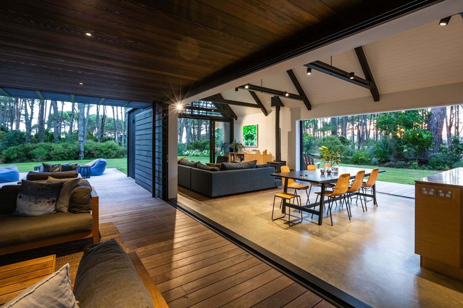 Visitors can enter the home by any one of various entry points, none more profound than the other. 