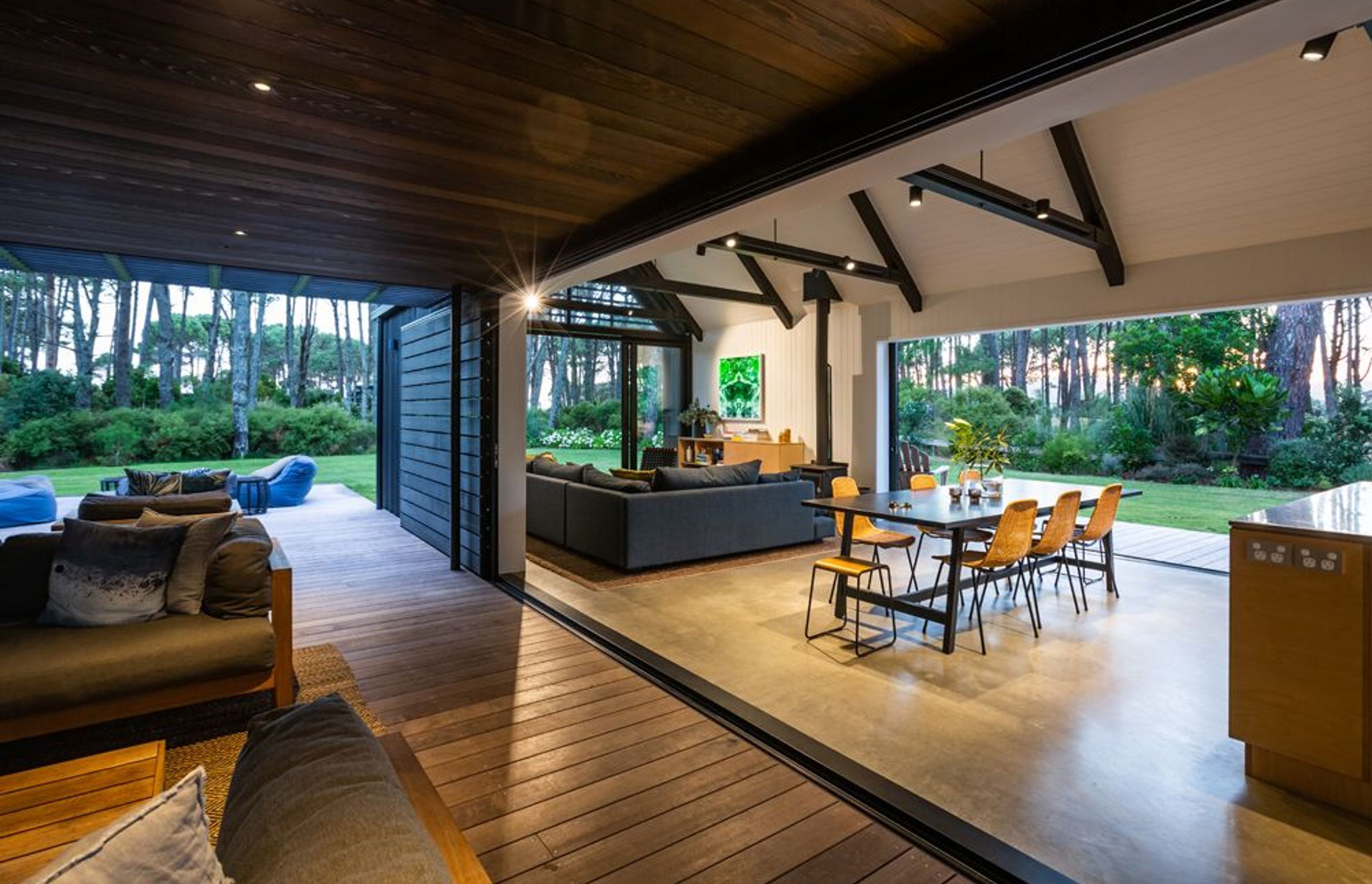 Visitors can enter the home by any one of various entry points, none more profound than the other.