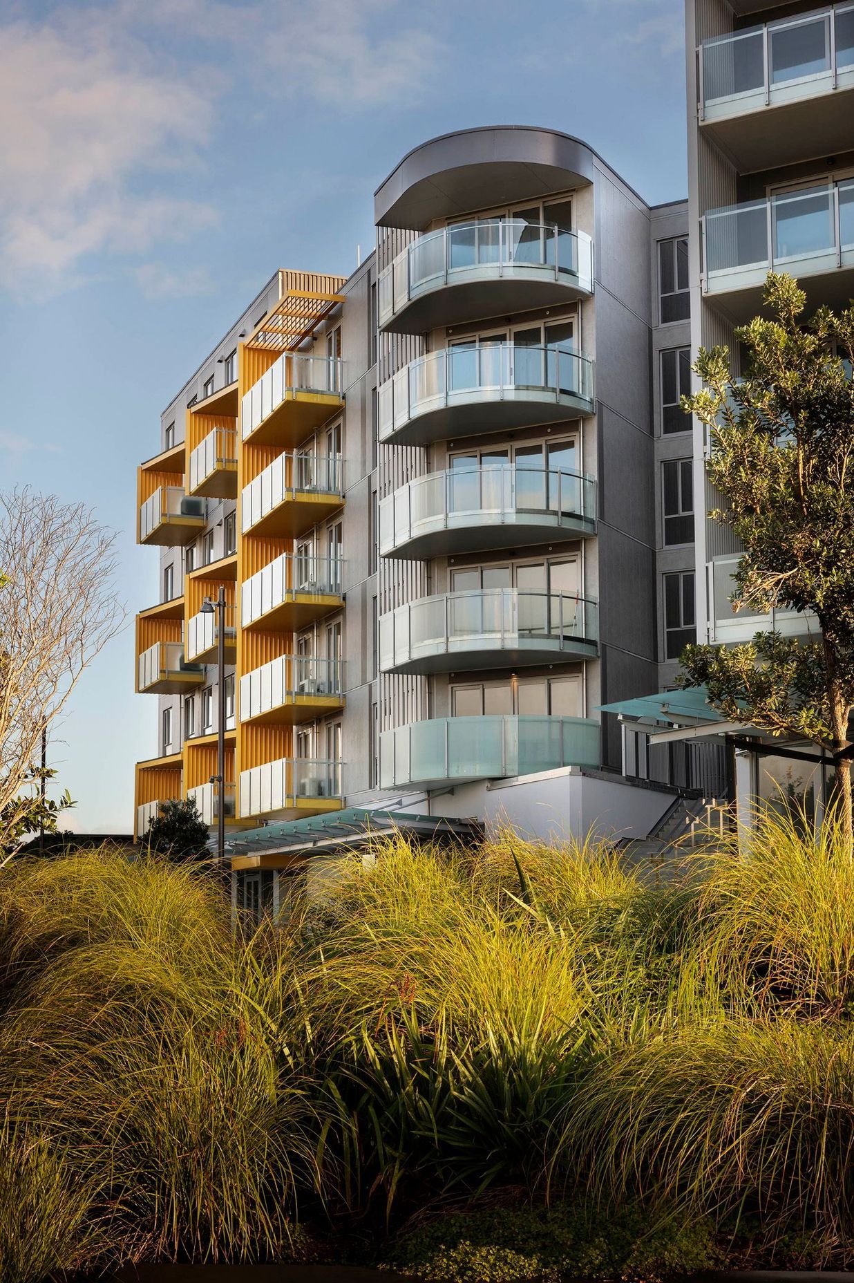 Each apartment in the Rose Garden Apartments has good views and floor-to-ceiling glazing to let light in.