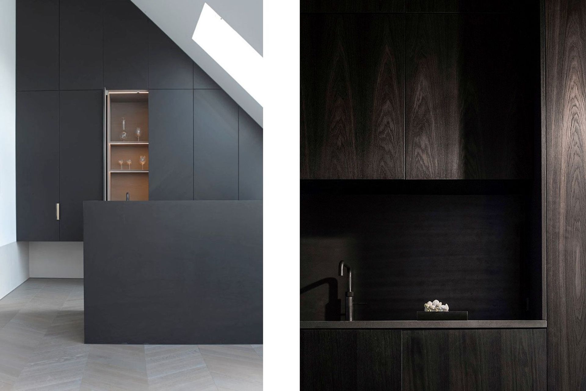 Left: Wassergasse Loft by Bernd Gruber, Right: Norm Architects for ‘Menu’