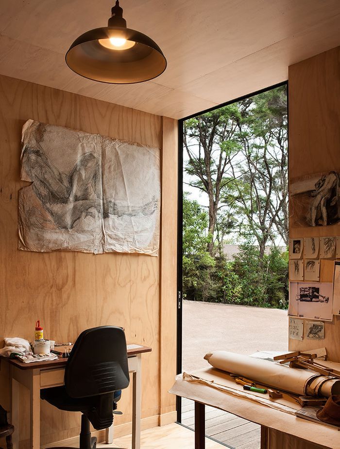 The artist's studio in Red House, Titirangi.