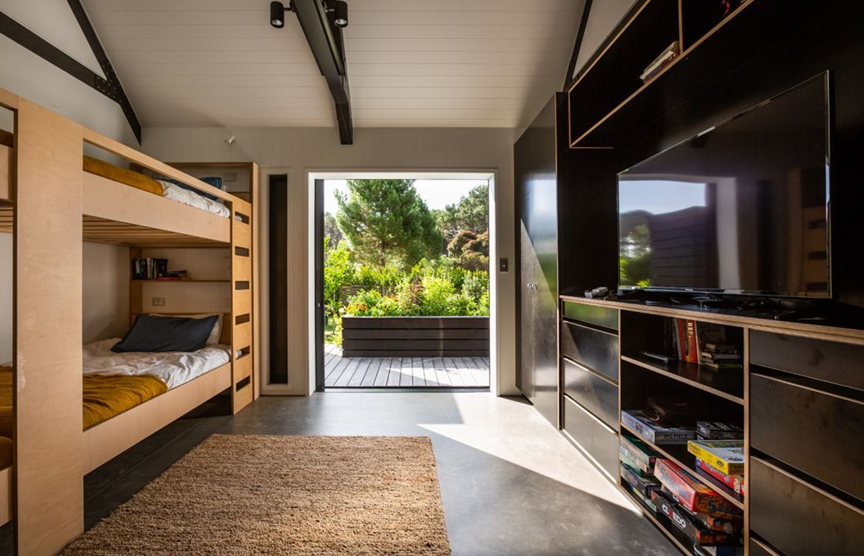 A bunkroom allows for additonal guests to stay.
