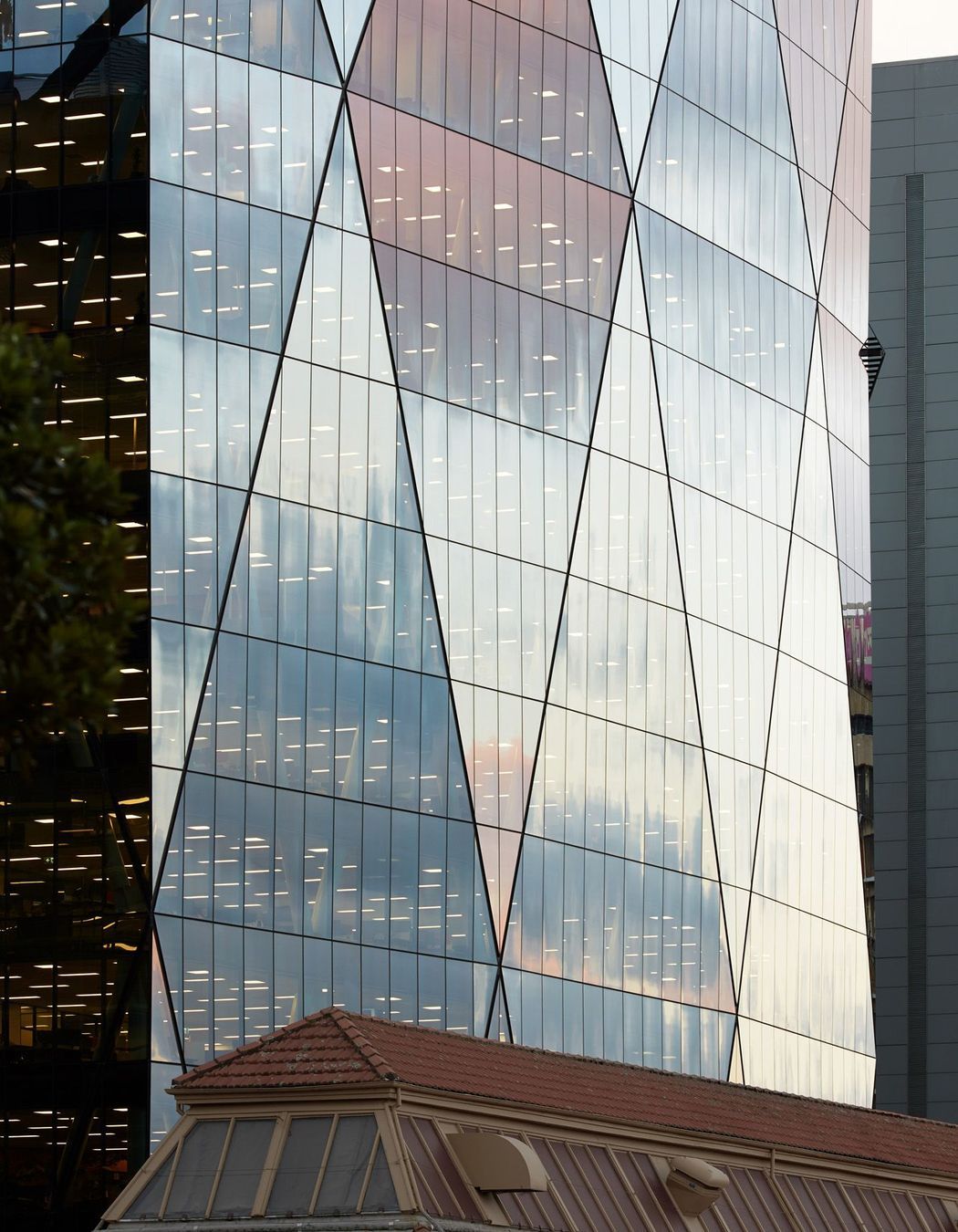 Old meets new: XXCG behind the roof of one of the Shed buildings.