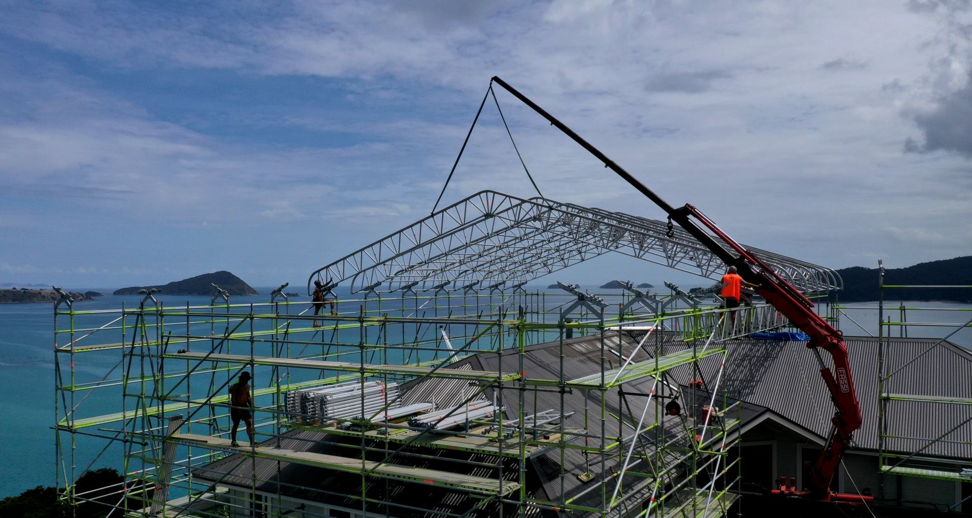 Green Construction- Layher Keder (PVC Sheet Tarpaulin) Roof System - Wyuna Bay 2 banner