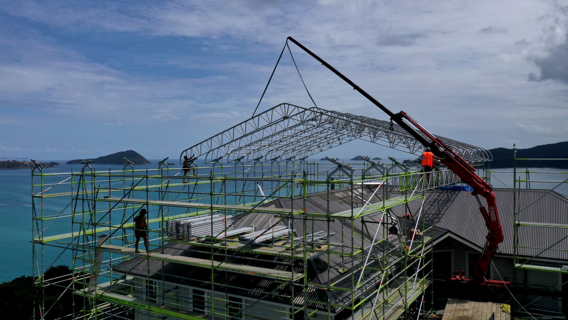 Green Construction- Layher Keder (PVC Sheet Tarpaulin) Roof System - Wyuna Bay 2 banner
