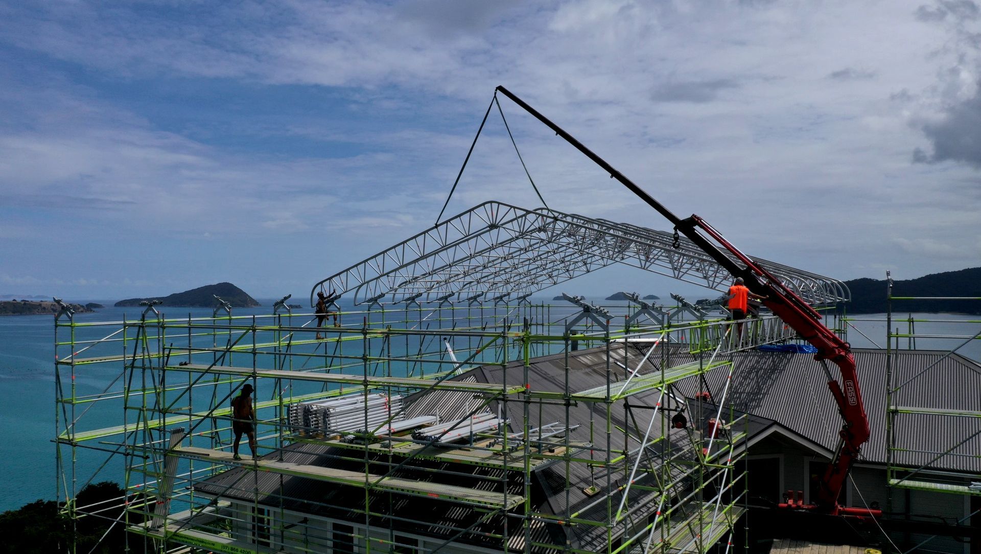 Green Construction- Layher Keder (PVC Sheet Tarpaulin) Roof System - Wyuna Bay 2 banner