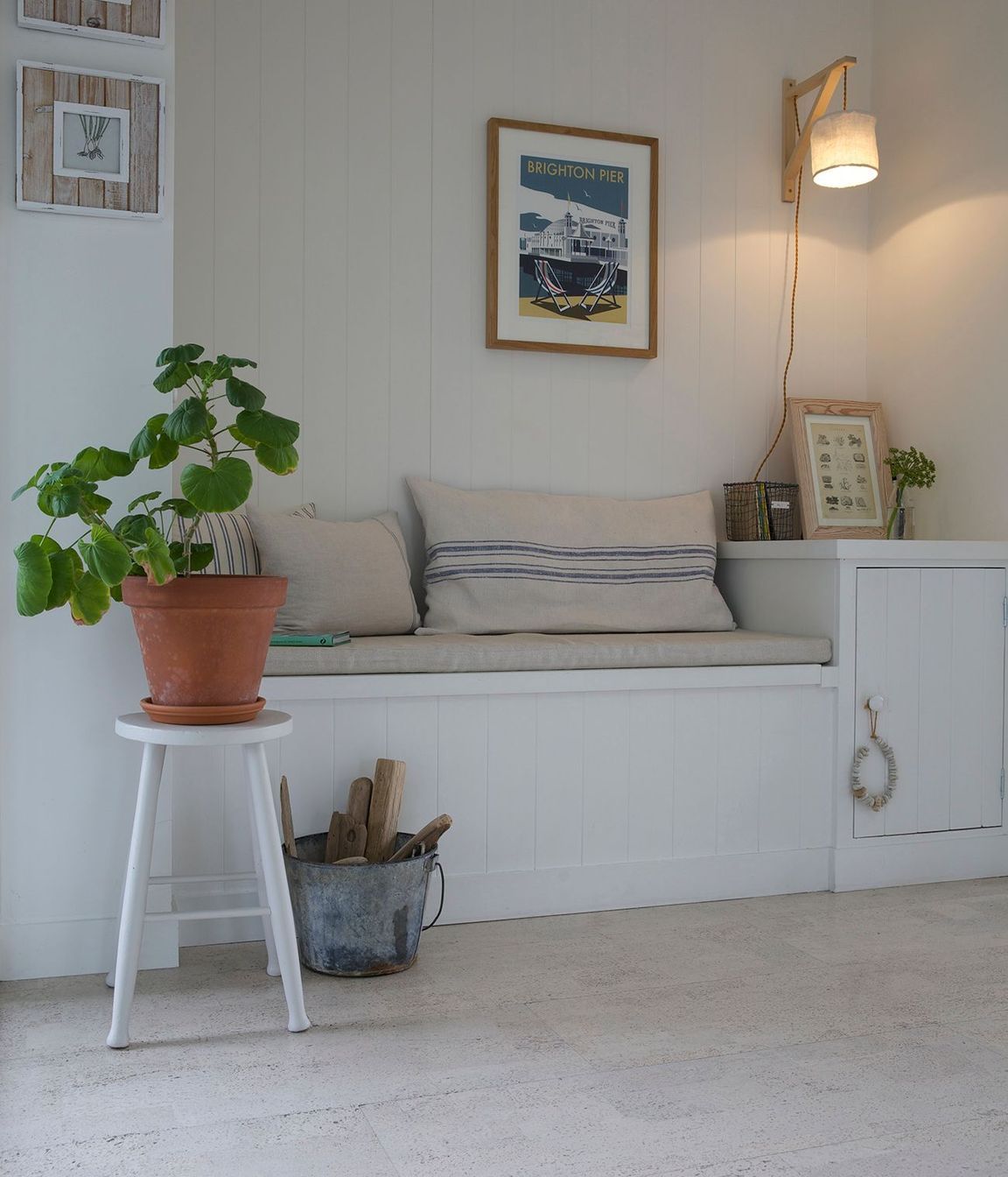 A reading nook near the entry.