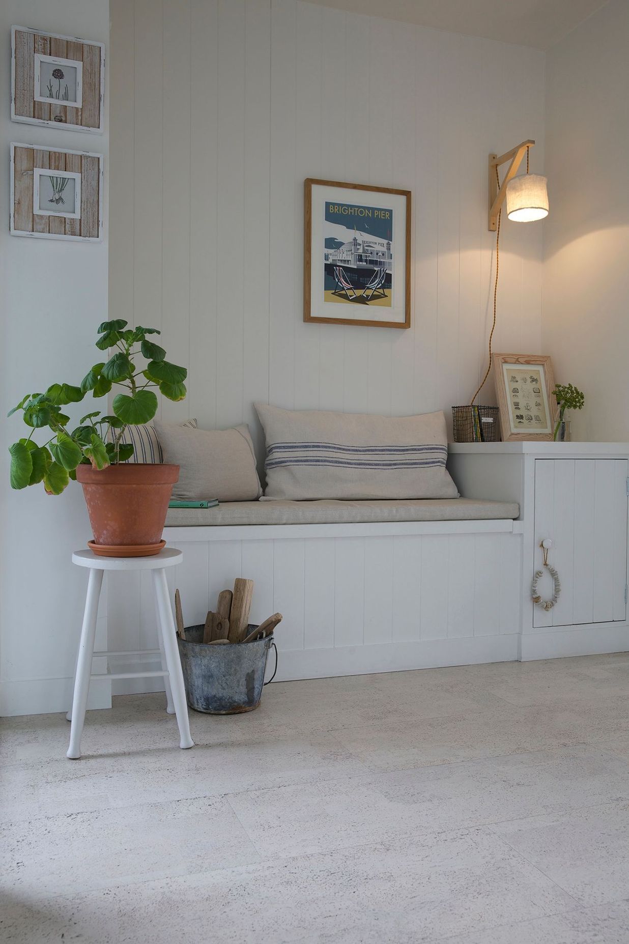 A reading nook near the entry.