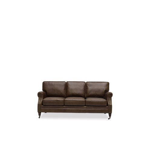 Brunswick Italian Leather Sofa - 3 Seater, Nutmeg