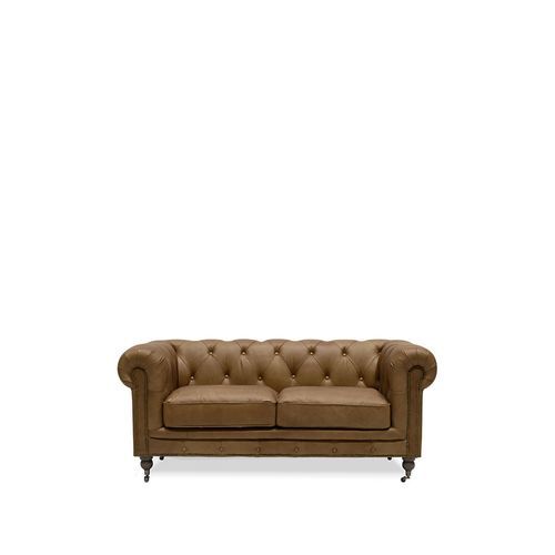 Stanhope Italian Leather Chesterfield - 2 Seater Chestnut