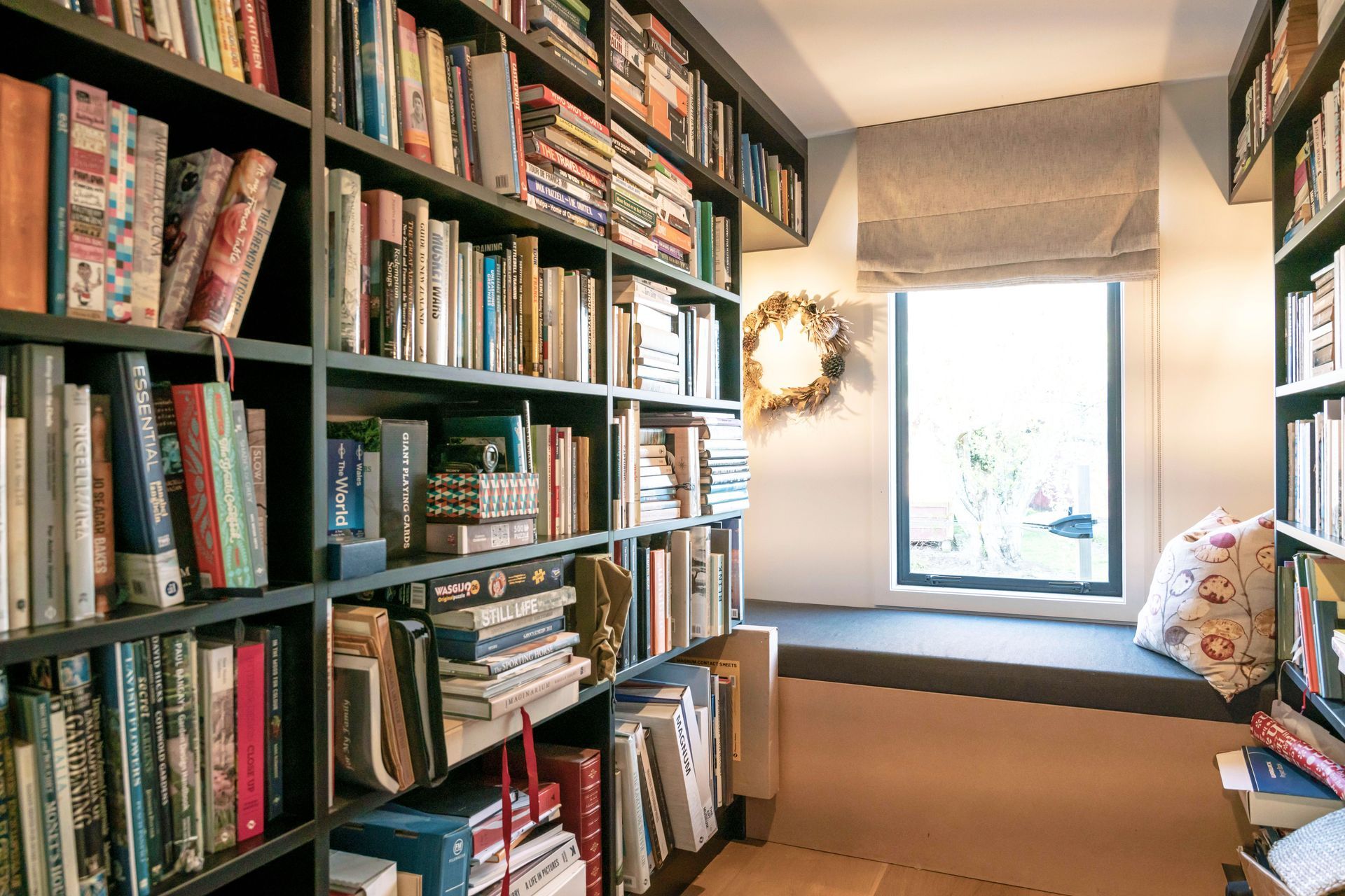 A deep window seat in the library/snug is the ideal spot for some quiet contemplation and reading.