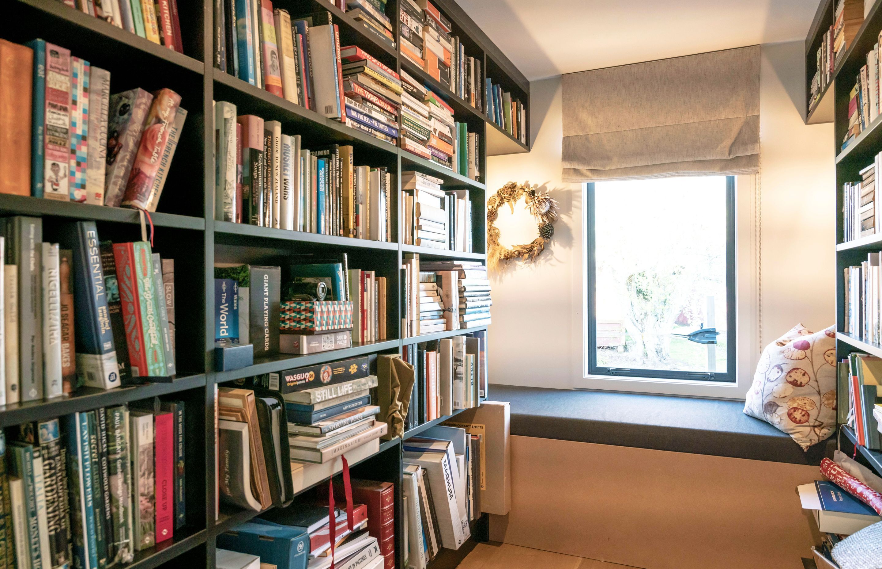 A deep window seat in the library/snug is the ideal spot for some quiet contemplation and reading.