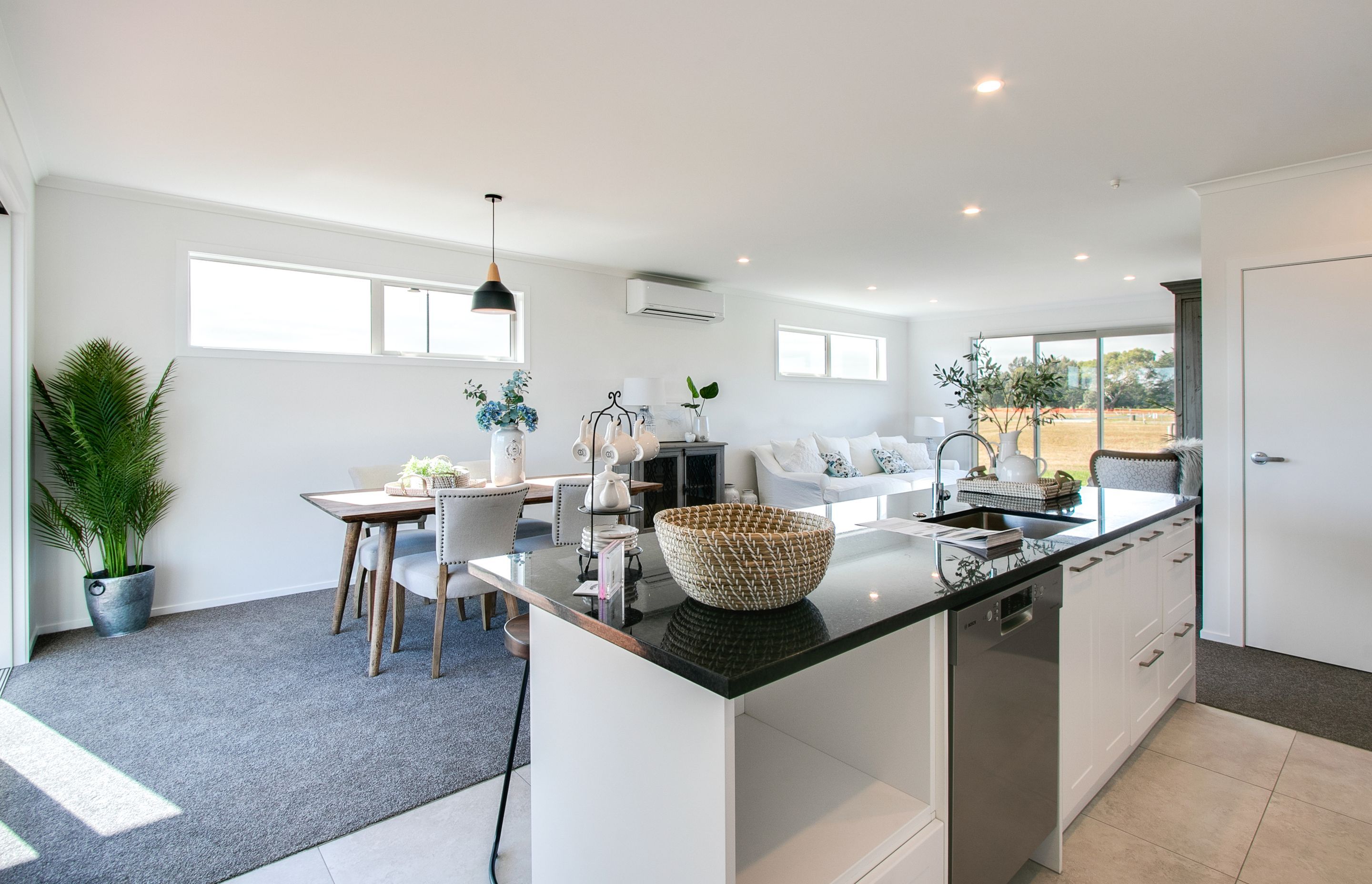 Kitchen looking towards dining and lounge