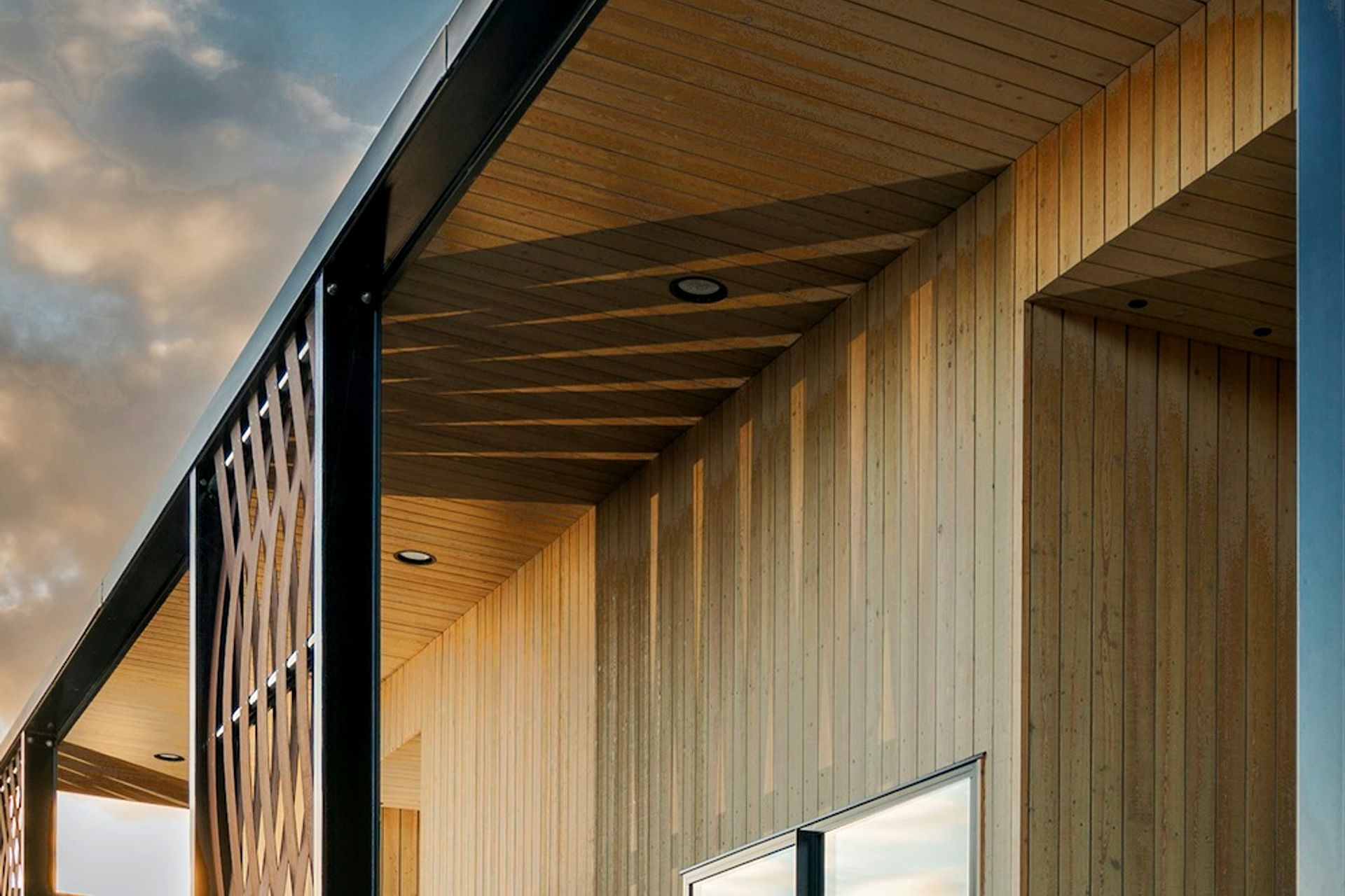 Supplied &amp; installed 175 Box Gutter with external brackets in Ebony, 80mm colorsteel downpipes, ST963 Endura .55g and S&amp;T Six rib Endura .55g cladding matrials in Ebony