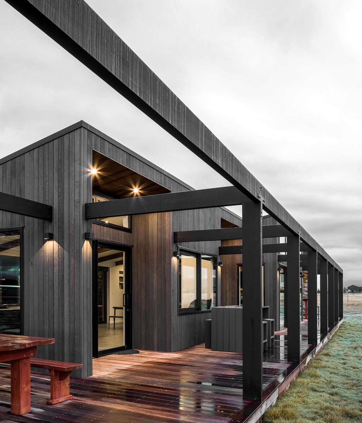 Due to the changeable, often harsh weather,  the designer chose a palette of clean, robust and hardworking materials that will weather nicely as the years go by.
