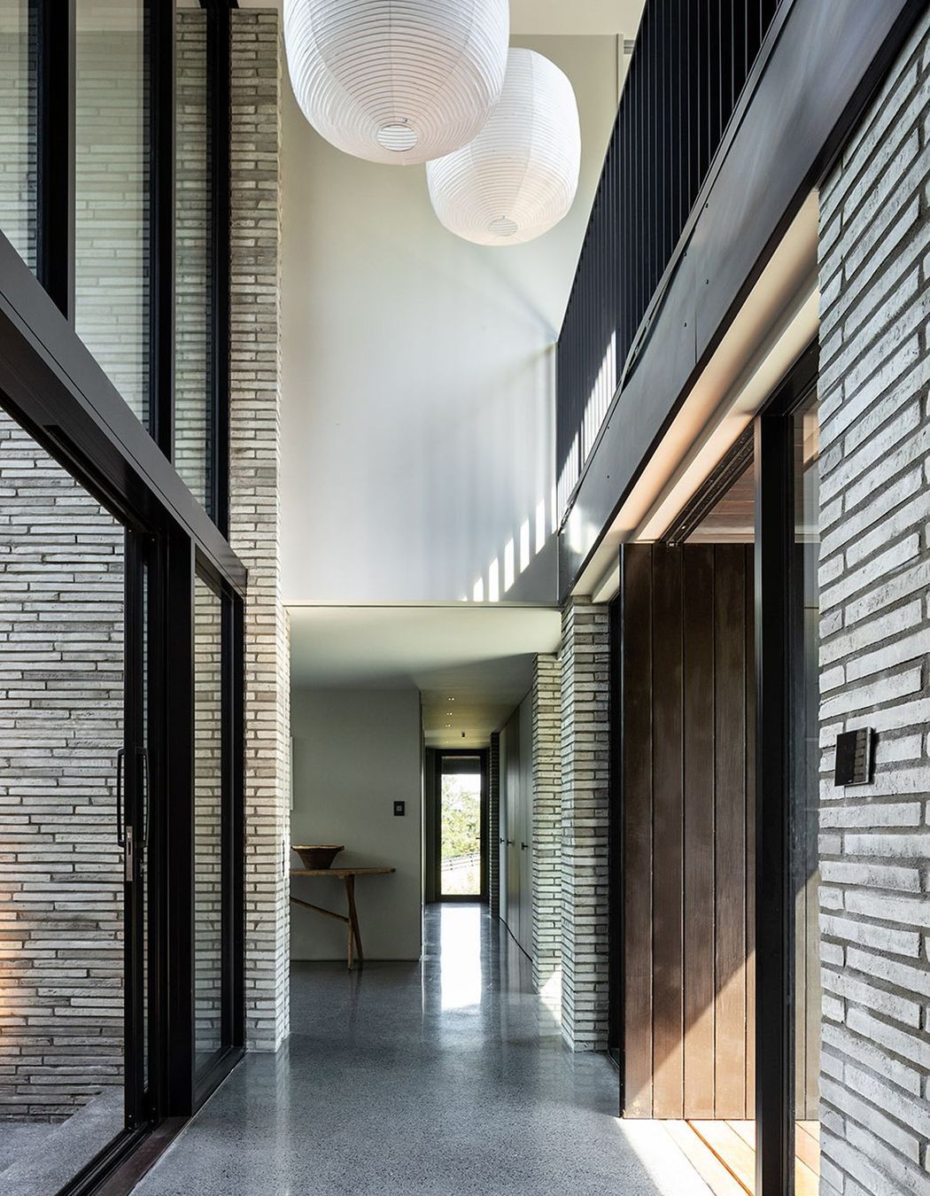 Japanese lanterns create a further contrast between permanence and fragility. 