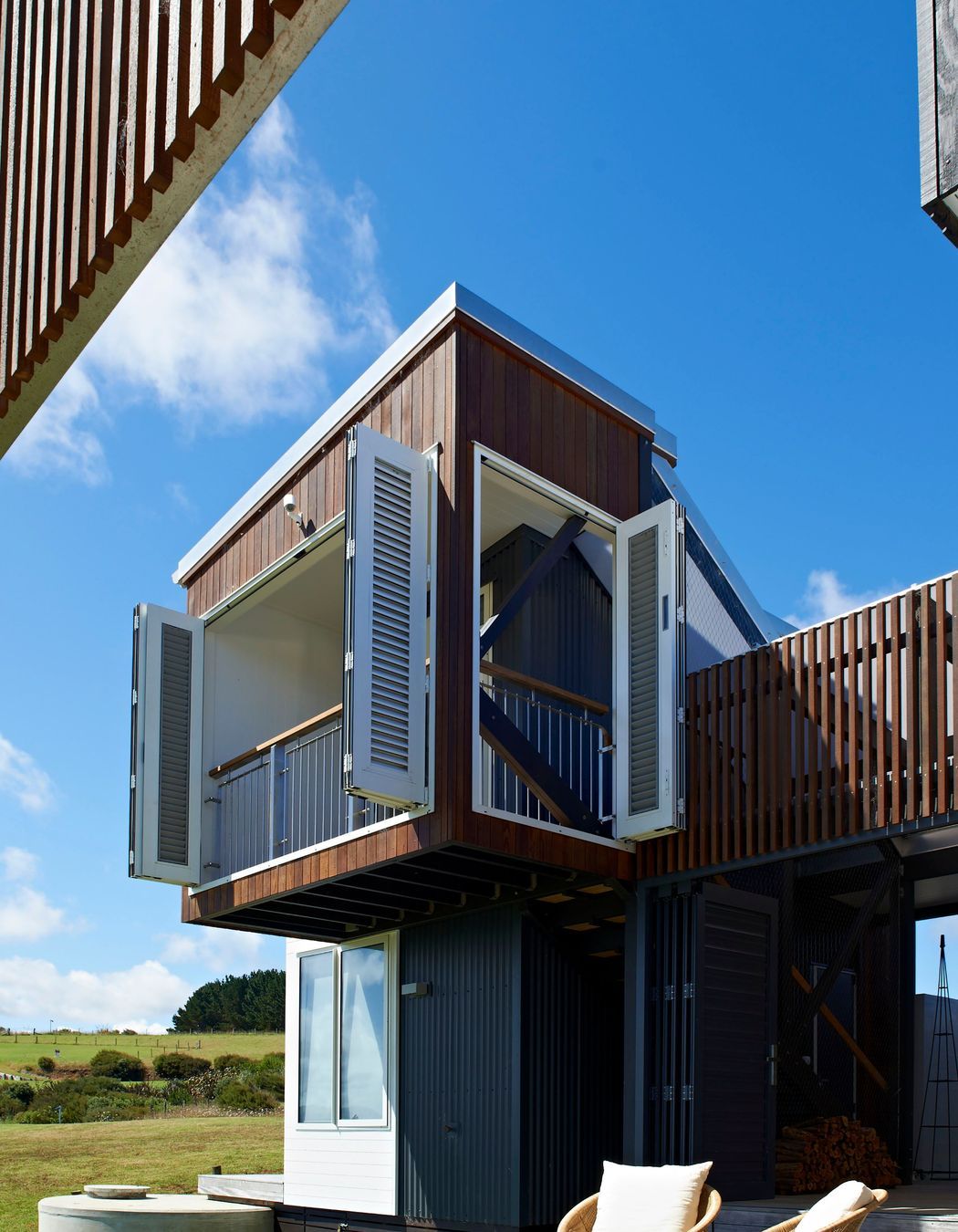 Darker hues add a mature feel to this contemporary build.