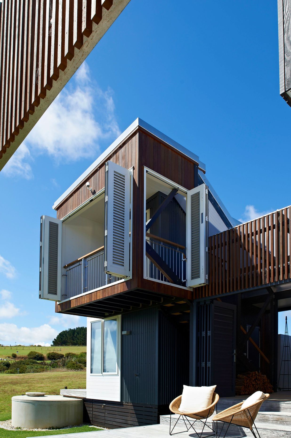 Darker hues add a mature feel to this contemporary build.