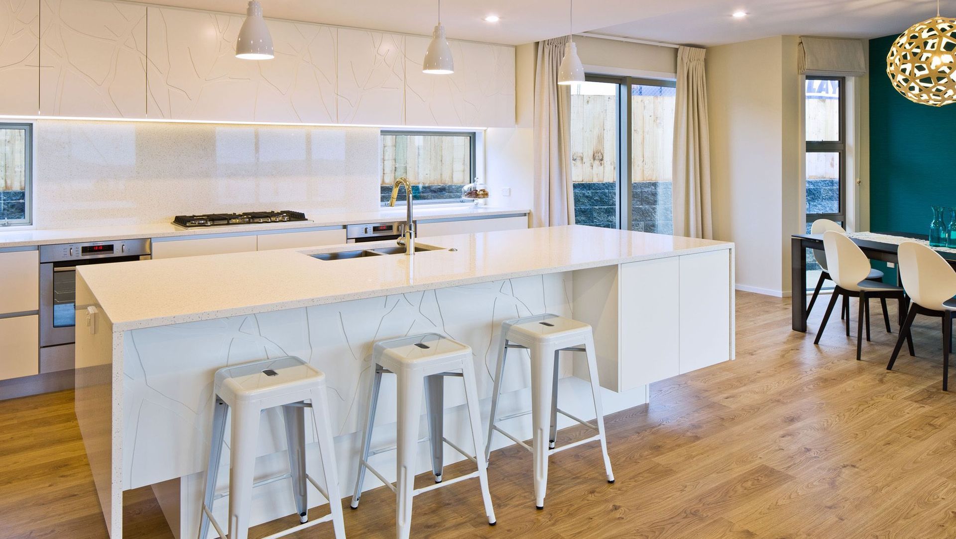 Aotea Tree Patterned White Kitchen banner