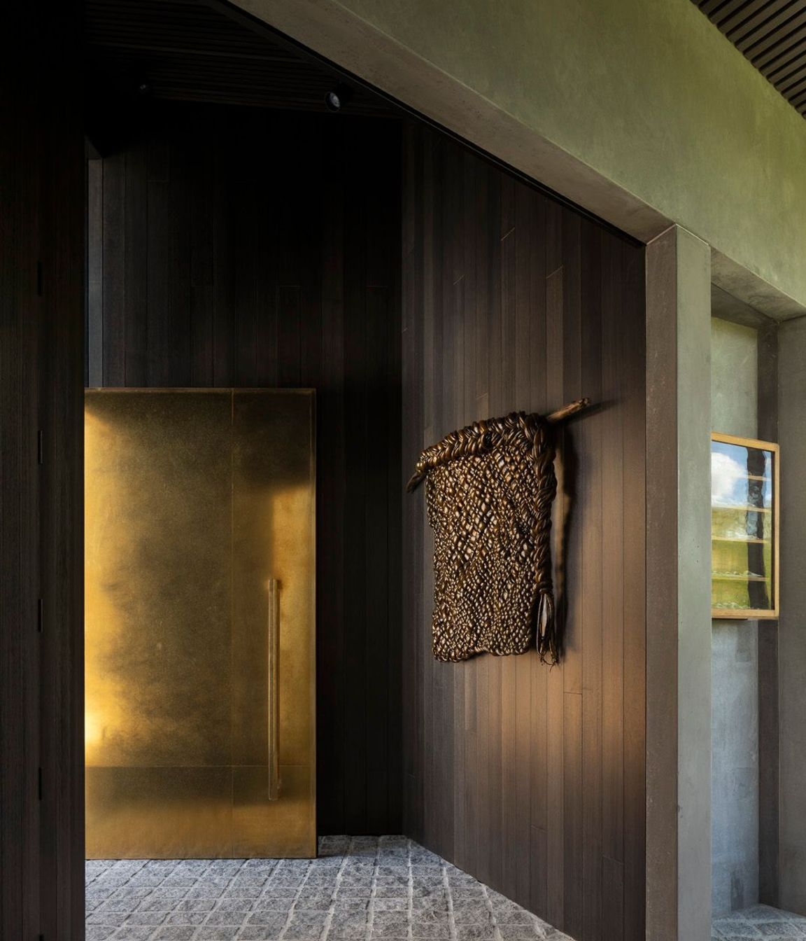 The entry vestible leads to the living room.