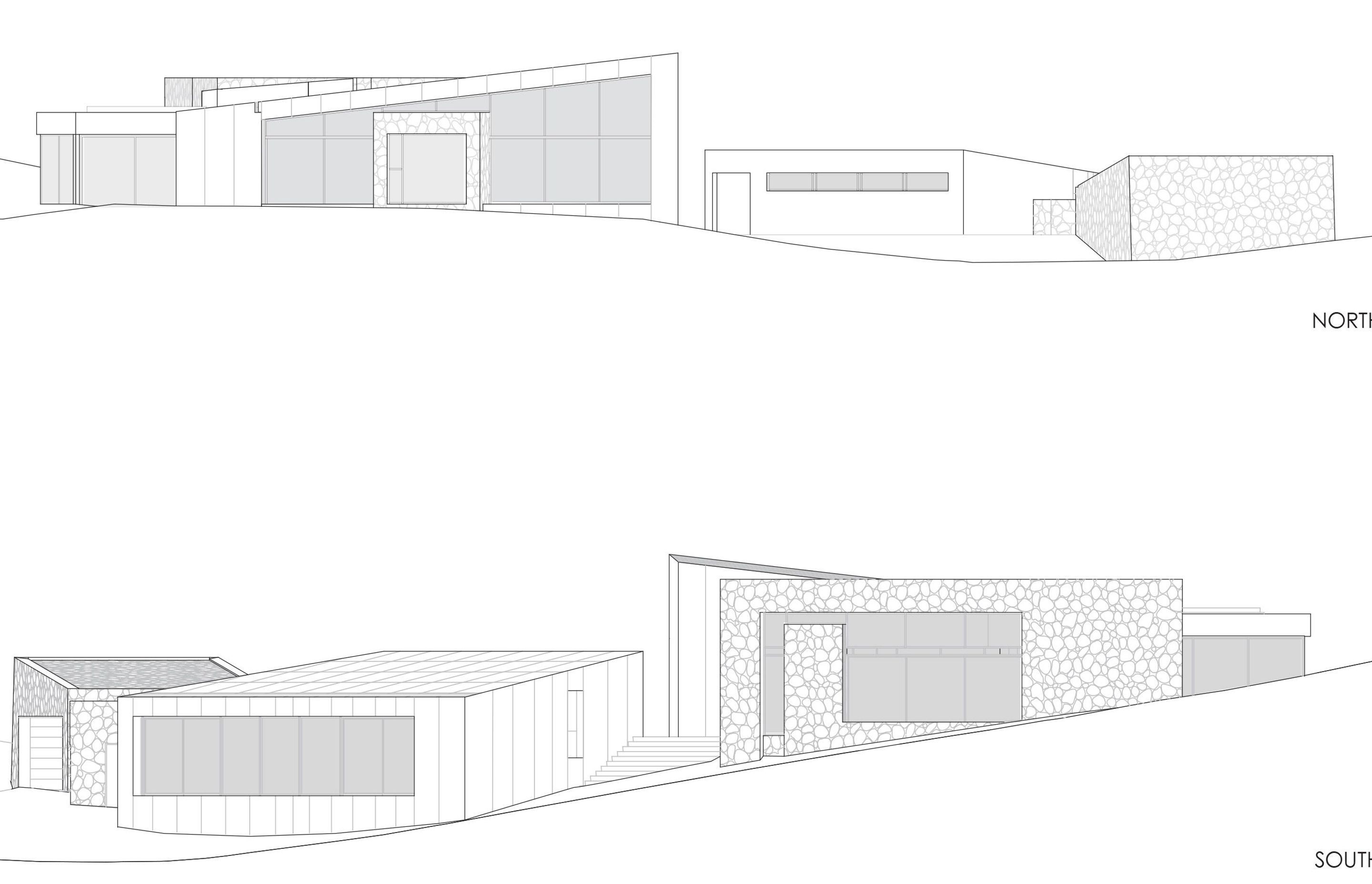 North- and south-facing elevations by RTA Studio.