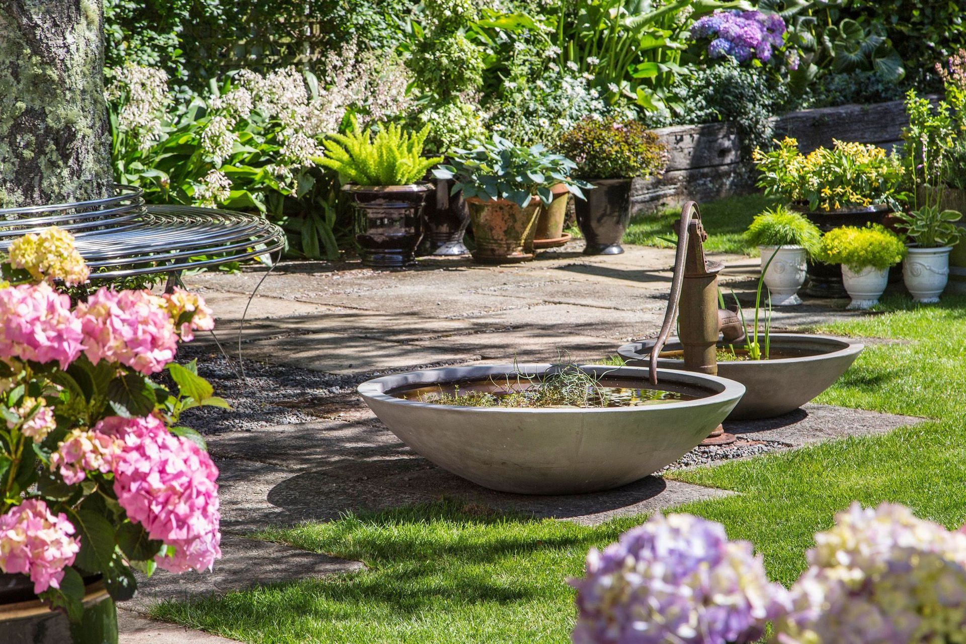 Pump and new water bowls from the onsite well