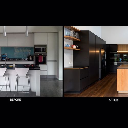 'Before' and 'After' kitchen photos