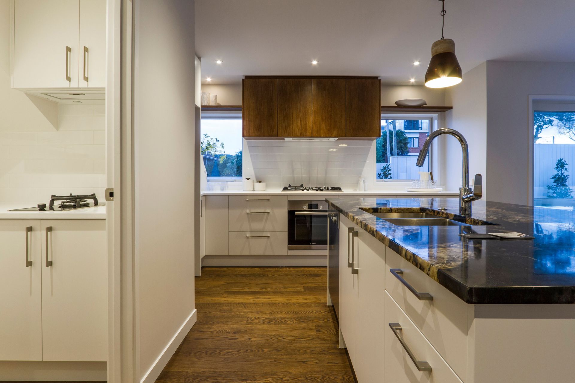 Belmont Terrace - This home was installed with Solid American White Oak flooring, finished with oil in 'Light Walnut' and Waterborne Polyurethane
