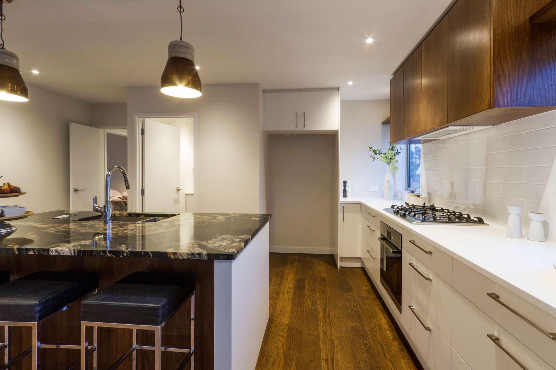 Belmont Terrace - This home was installed with Solid American White Oak flooring, finished with oil in 'Light Walnut' and Waterborne Polyurethane