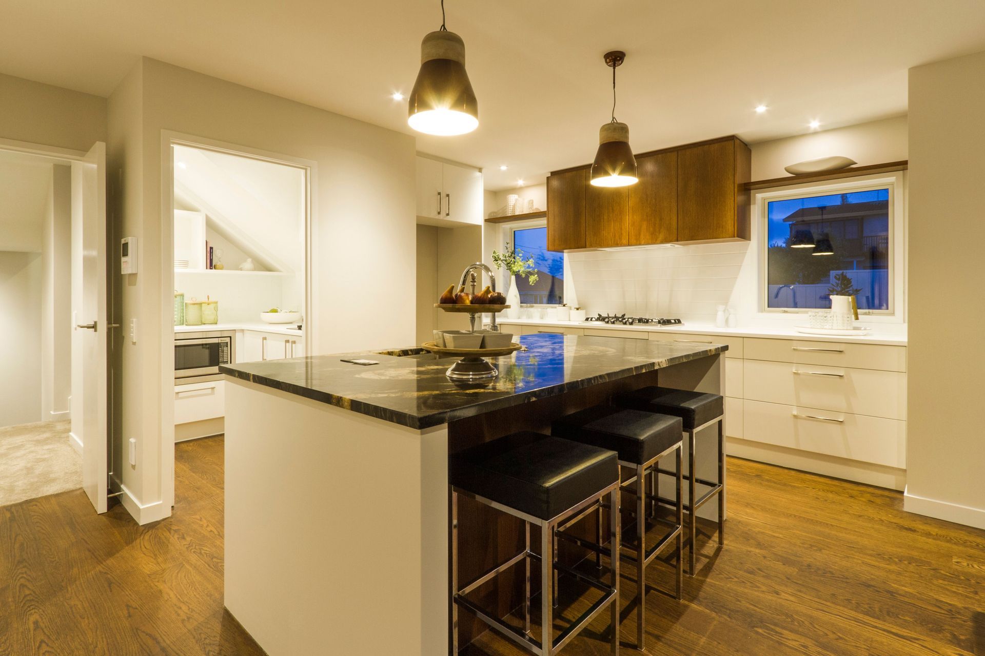 Belmont Terrace - This home was installed with Solid American White Oak flooring, finished with oil in 'Light Walnut' and Waterborne Polyurethane