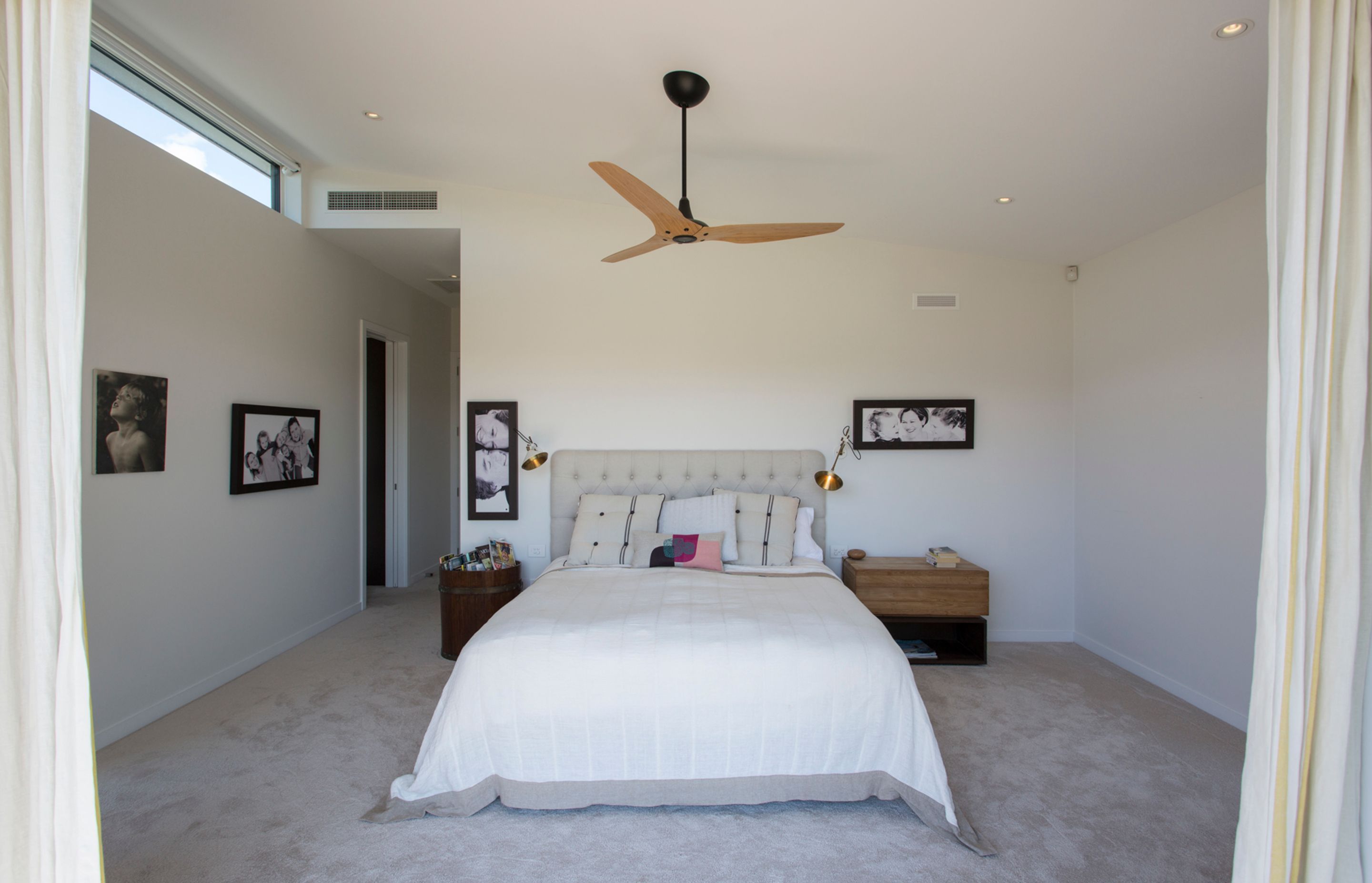 Light, bright and airy is the order of the day for the main bedroom.