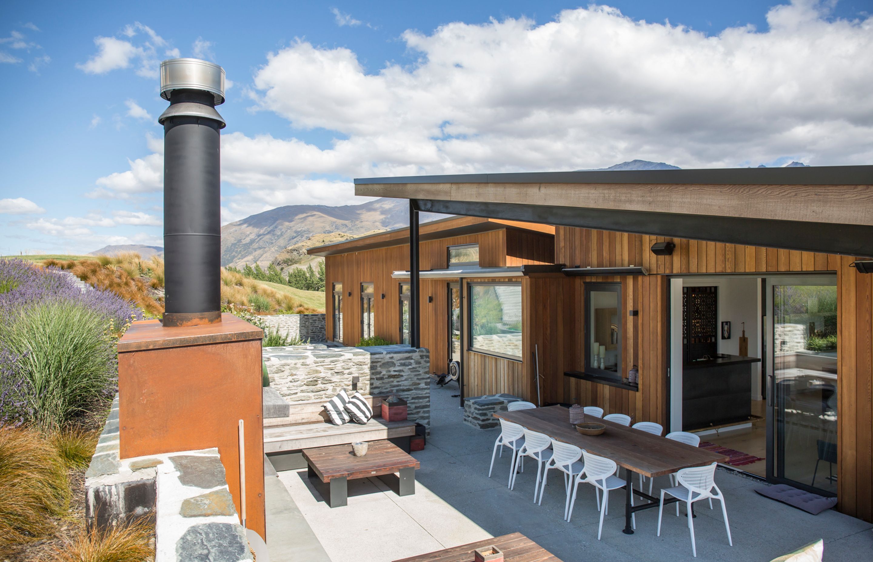 A number of outdoor areas around the house extend the living capability of the home providing the family with multiple entertaining options.