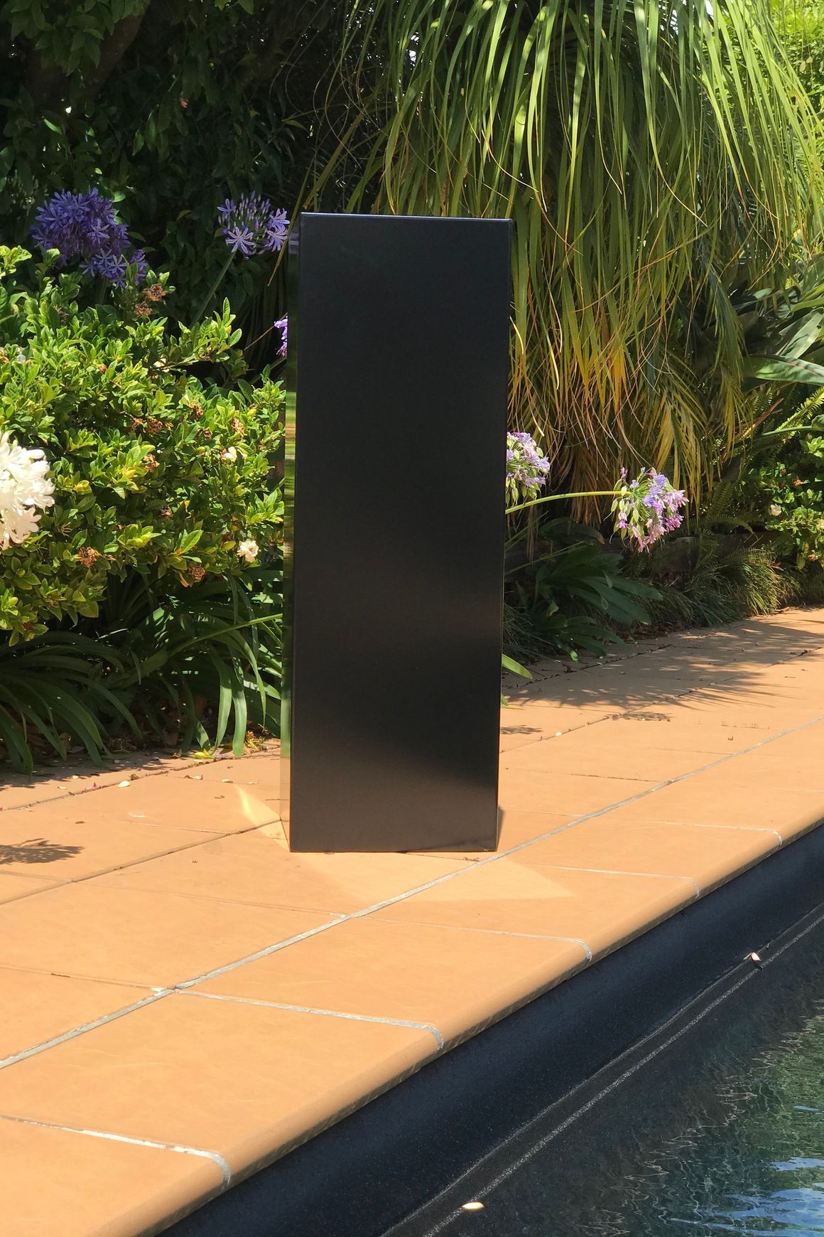 Black Powder Coated Steel Column 300 Planter