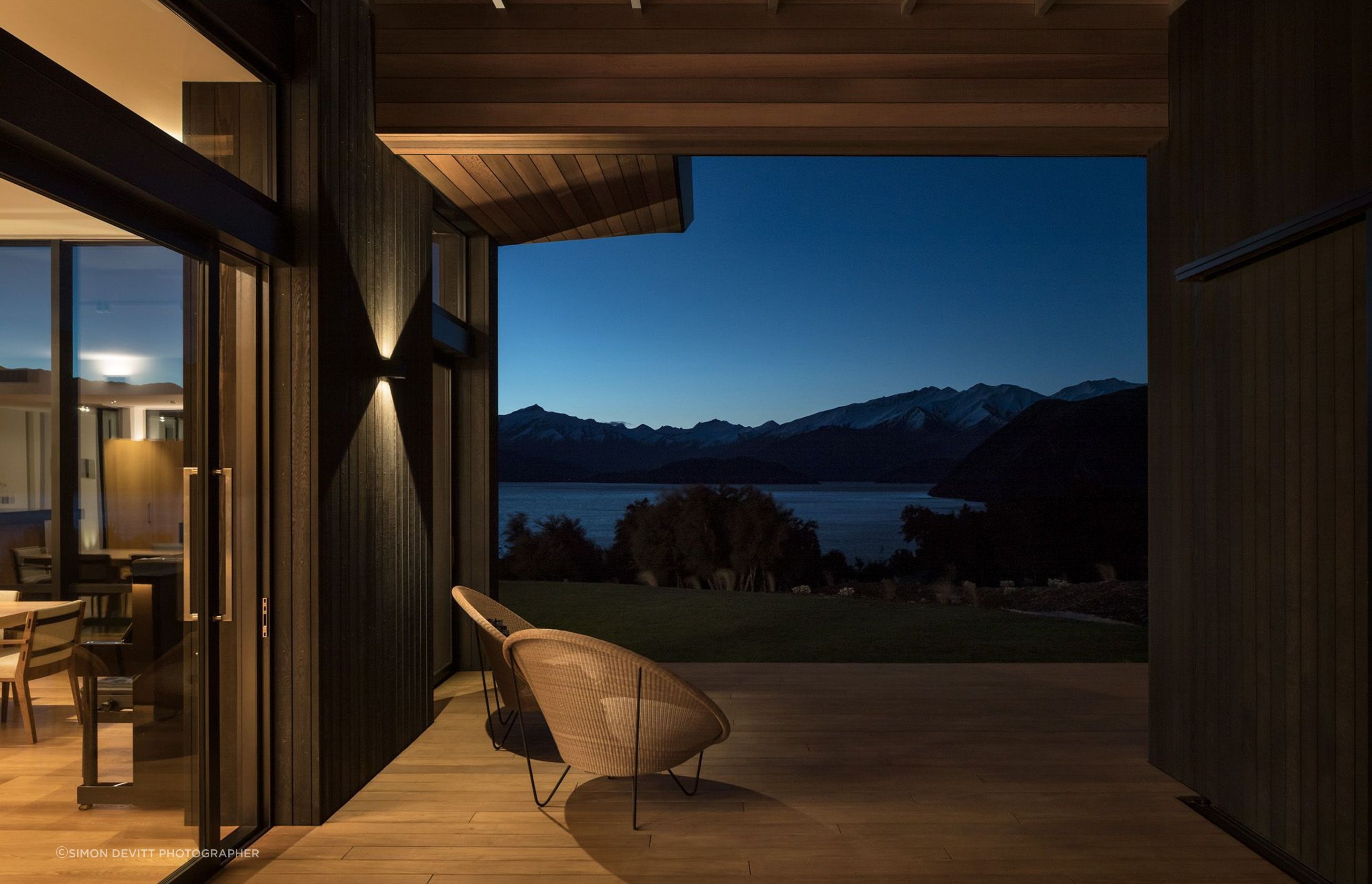 Rooms look through other rooms to capture views beyond.  Corner openings, surface sliders, and pocket sliding doors re-shape rooms to extend their boundaries.