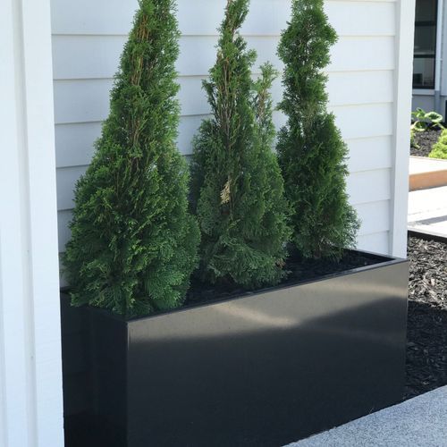 Black Powdercoated Trough Planter 1400