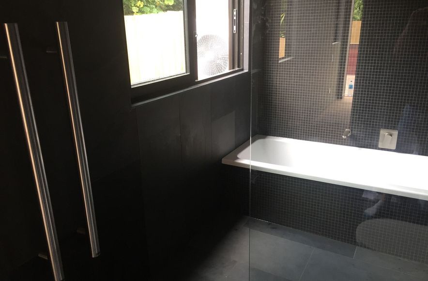 Black Tiled Bathroom
