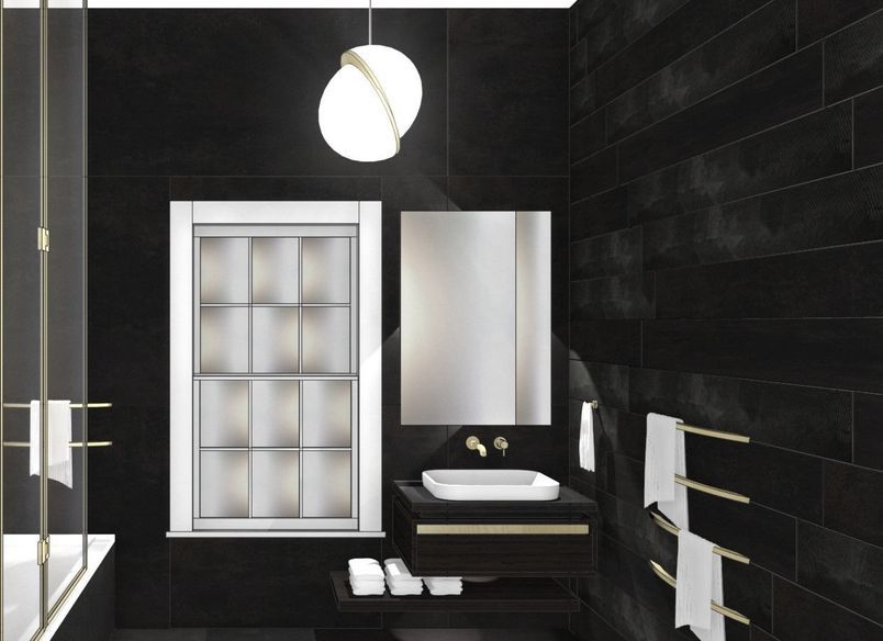 Black and Gold Bathroom