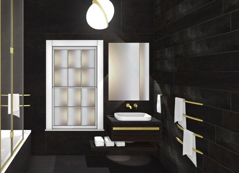 Black and Gold Bathroom