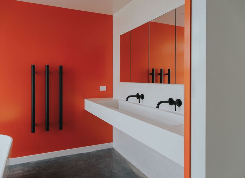Bright Orange Bathroom