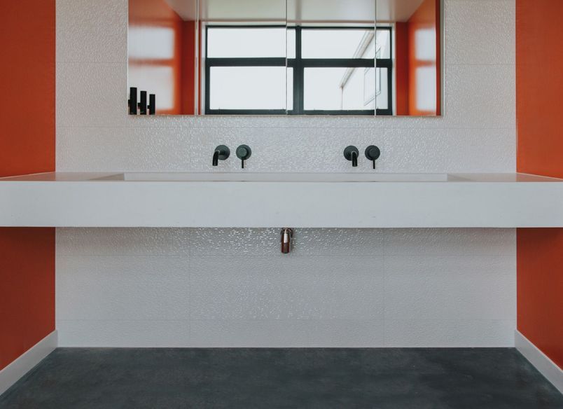 Bright Orange Bathroom