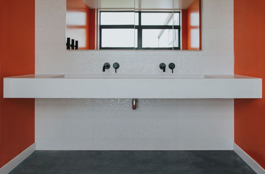 Bright Orange Bathroom