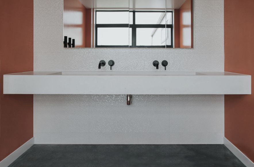 Bright Orange Bathroom