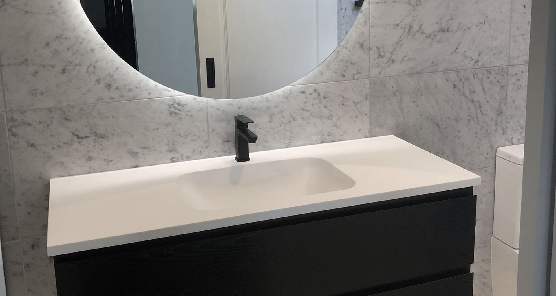 Carrara Tiled Bathroom banner