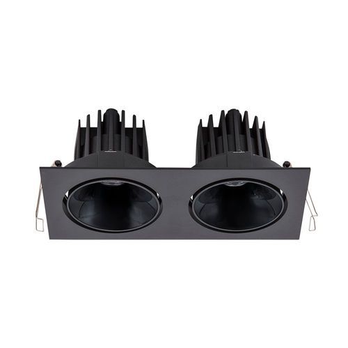 Cevon Dark Art Tilt/Rotate - 2x 14W Double Downlight