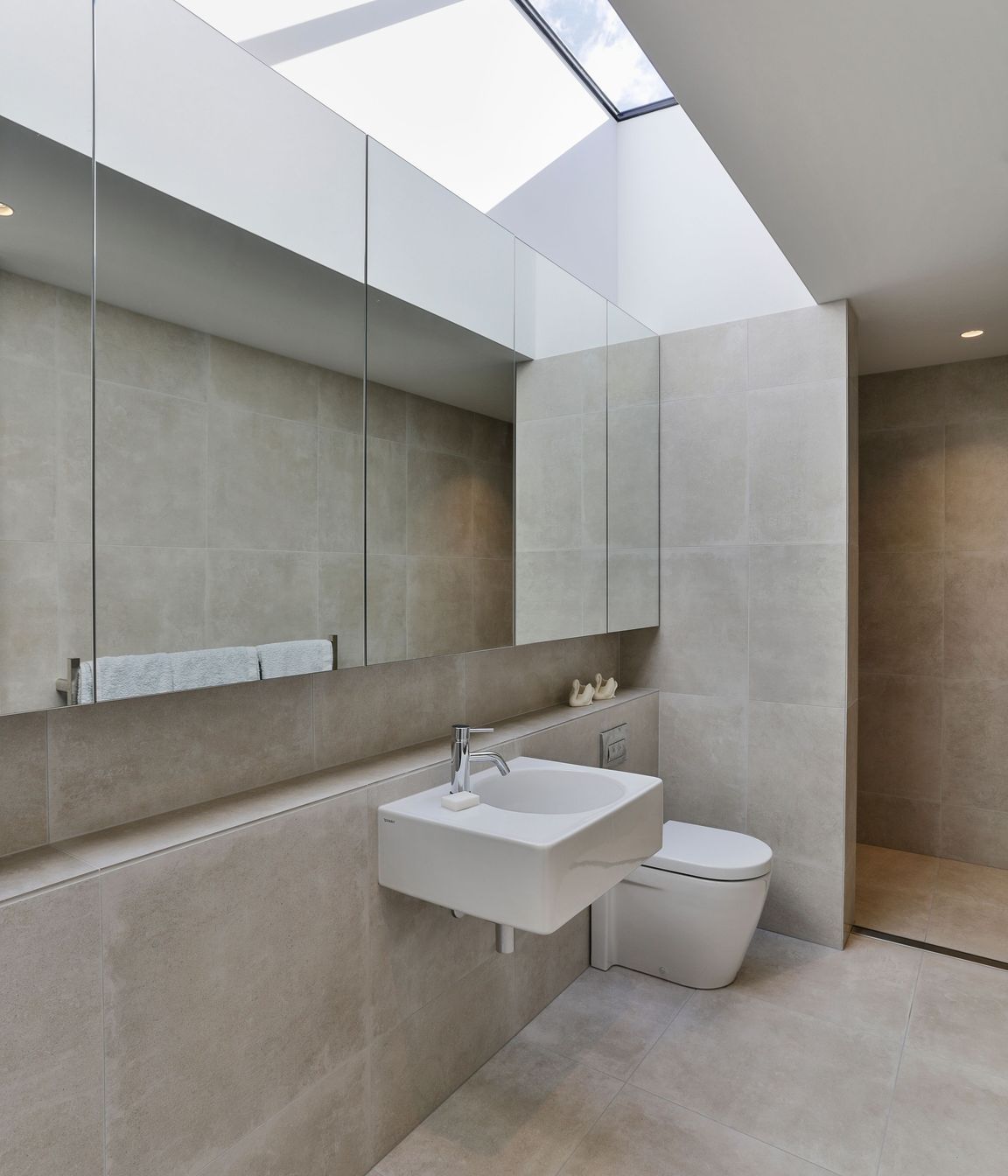 Even the upstairs bathroom has a skylight to flood the space with light.