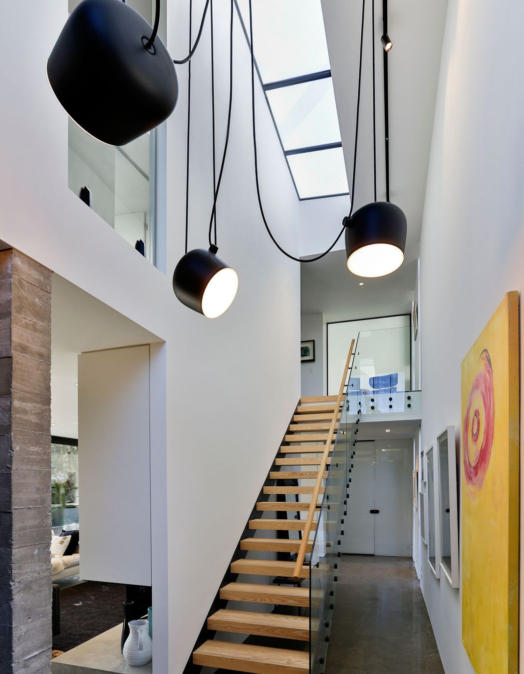 The entrance foyer doubles as an art gallery.